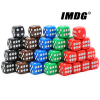 10pcs/pack Multicolor Acrylic Red Blue Green Dice 16mm White Dot Round Corners High Quality Boutique Game Dice