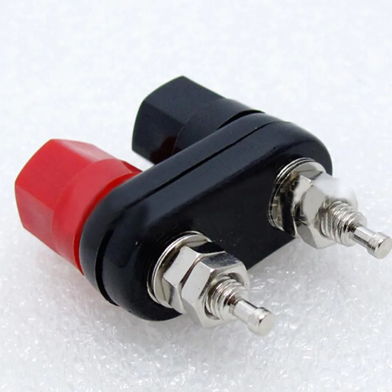 4pcs High Quality Banana Connector Nickel-plated  Terminals  Red And Black Double-linked Siamese Posts