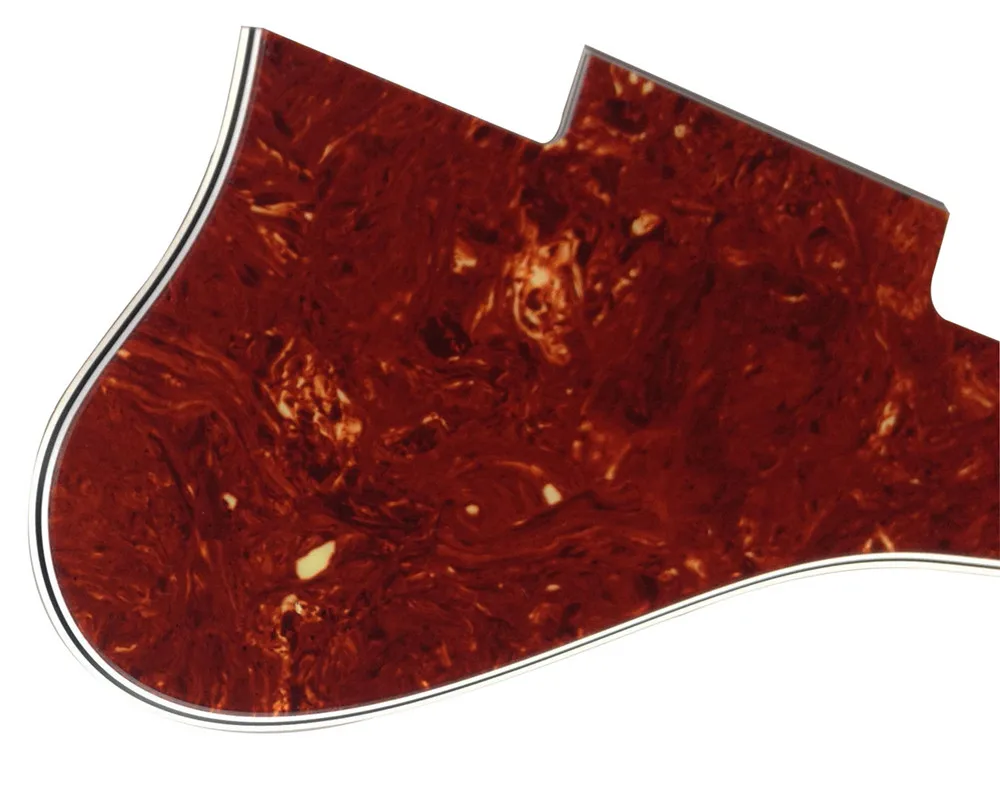 Pleroo Custom Guitar parts - For ES 335 Jazz Archtop Guitar Pickguard Scratch Plate, 4 Ply Red Tortoise