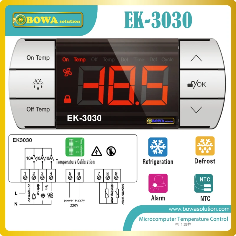Controle de toque microcomputador themostat medida, temperatura de exibição com degelo forçado, para armários de refrigeração, armários de cozinha