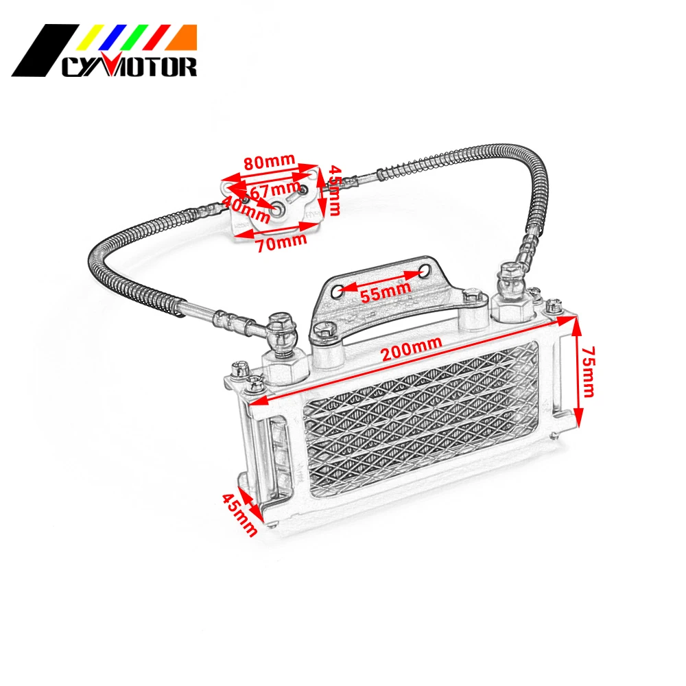 Oil Prevent Overheating Cooling Cooler Radiator For Loncin Zongshen Lifan Shineray Yinxiang 125 140CC Horizontal Engines