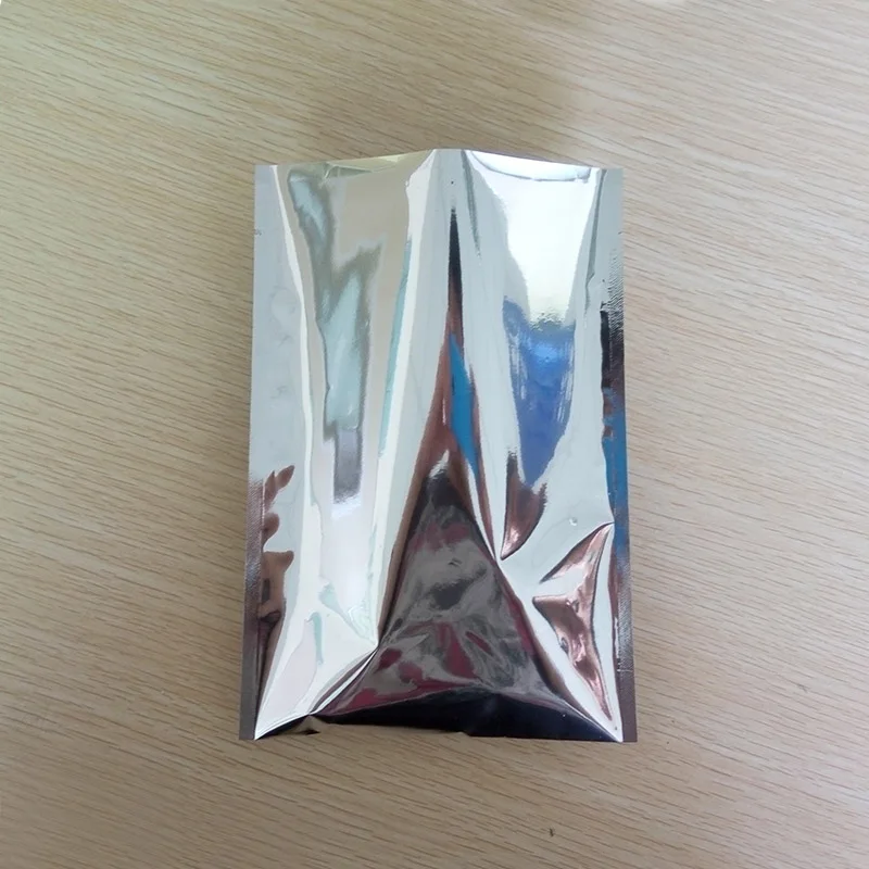 8*12cm,100pcs X Plating aluminium foil bag heat sealable - Silver metallic mylar foil plastic pouch, food storage packing bag