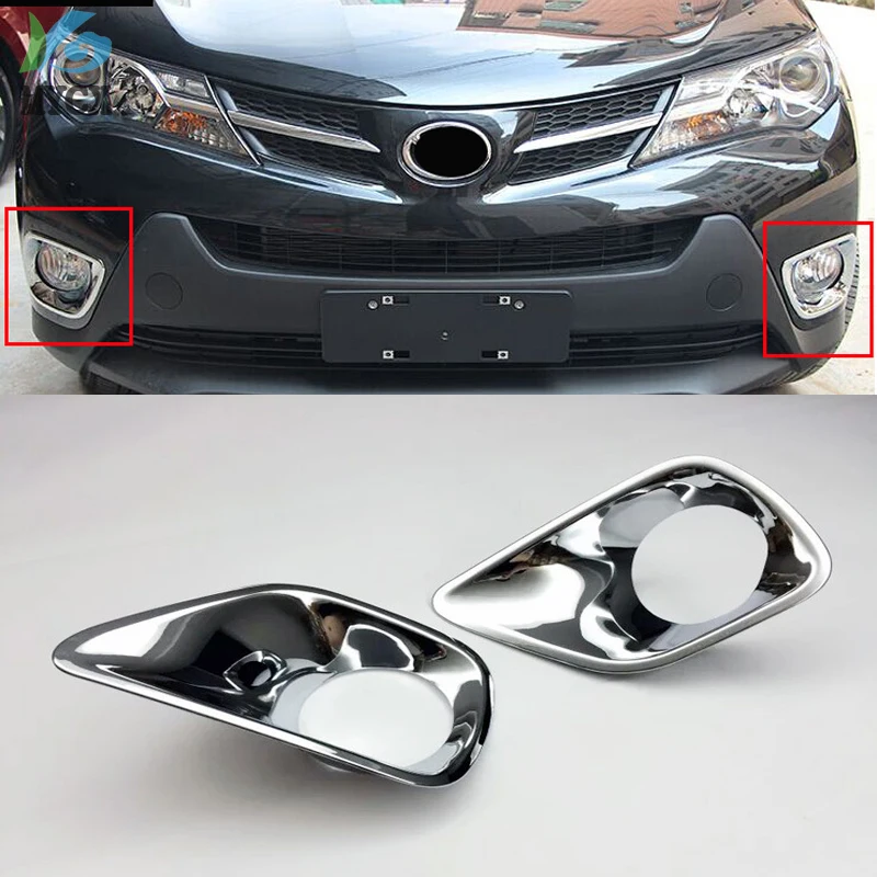 

Car- styling for toyota rav4 accessories ABS chrome front fog lamps covers for toyota rav 4 2014 2015 new accessories