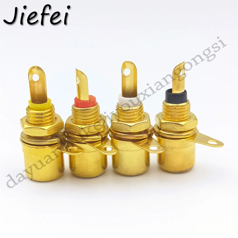 40pcs/100pcs 4 color Gold plated RCA Panel Mount Connector RCA Female Socket RCA Panel Mount Audio Socket Plug Connector