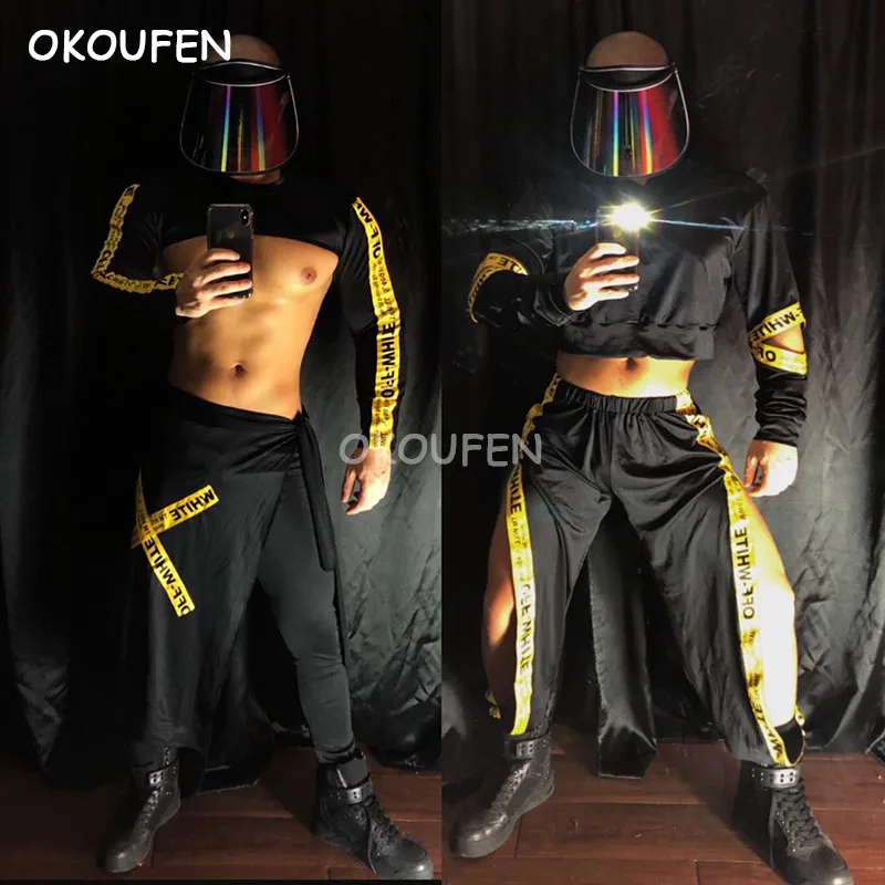 Bar nightclub men and women clothing sexy night show ds black technology future theme costume new style