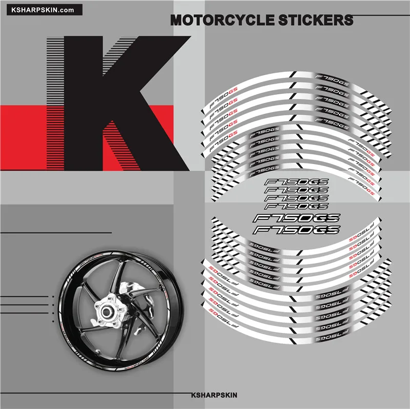 

New sale Motorcycle inner wheel Stickers rim reflective decoration decals moto car accessories For BMW F750GS stickers