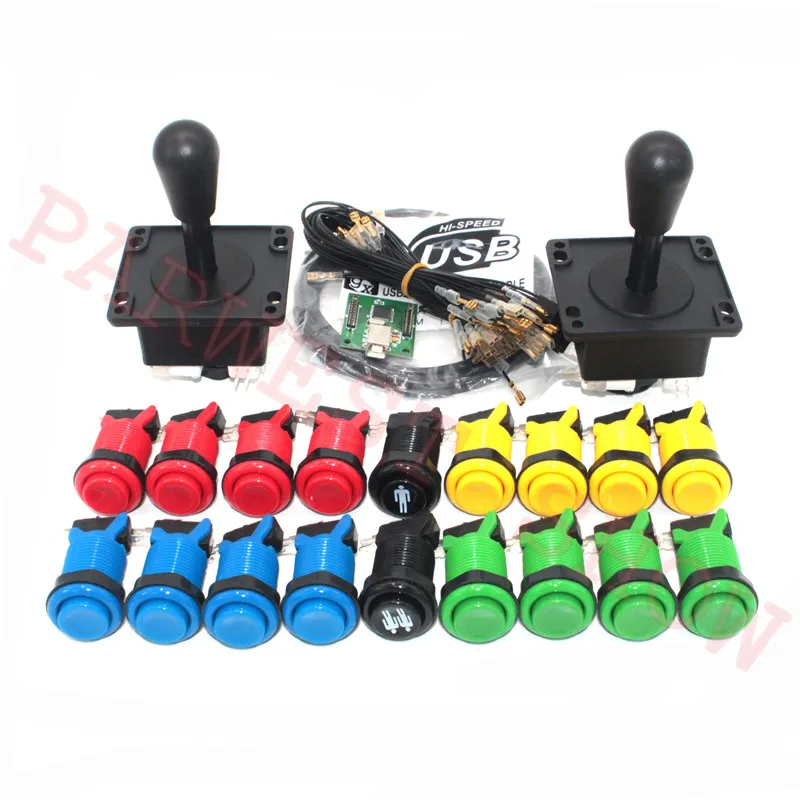 

Happ Type 2PCS Arcade American Joystick Button DIY Kit for Jamma Mame USB Zero Delay USB Encoder 18PCS Happ Push Buttons