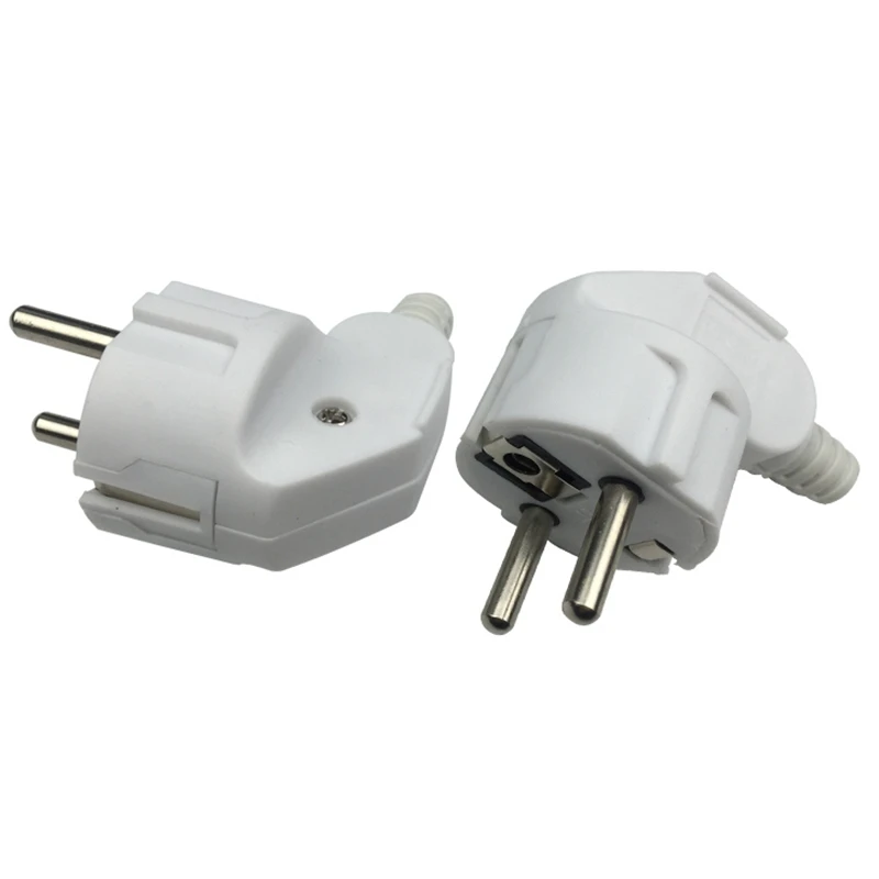 250V 16A Rewirable European Plug 2 Pin 4.8mm GE/FR Industrial Wireless EU Plug With Grounded Plug for DIY Power Cord