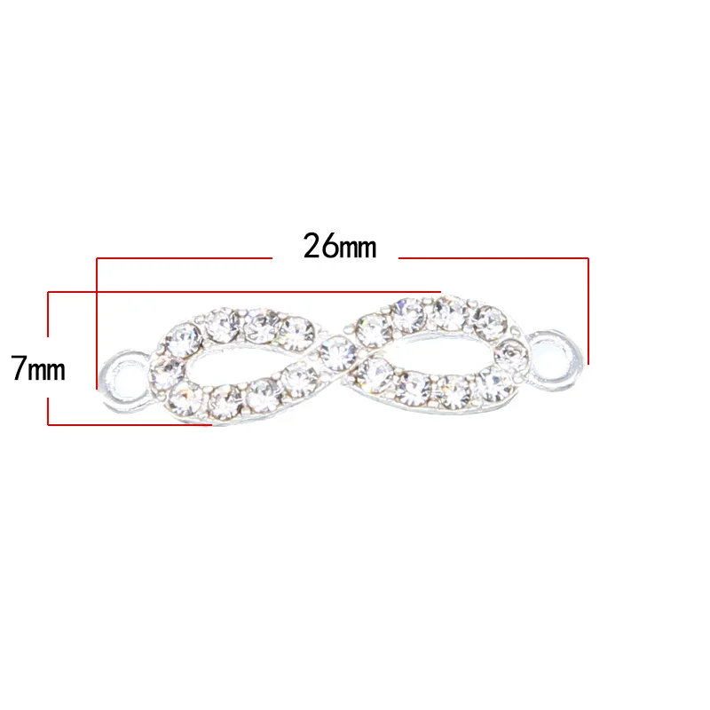 6pcs gold and silver 8-shaped double hanging infinite connector jewelry making bracelet accessories DIY craft