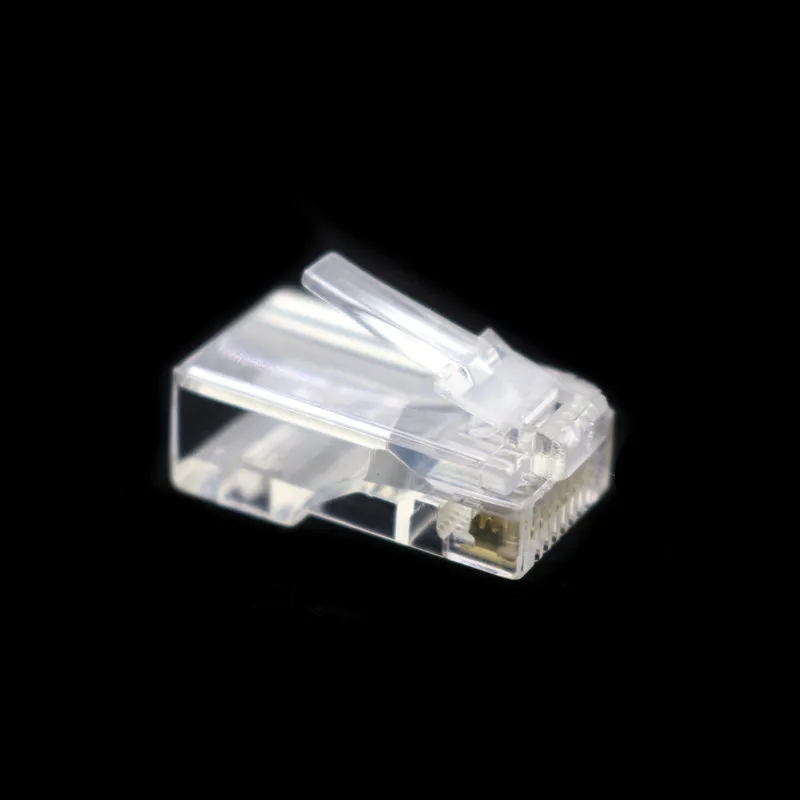 10 Pcs Cable terminal Transparent Crystal Head Crystal Head RJ45 CAT5 CAT5E Modular Plug Gold Plated Network Connector