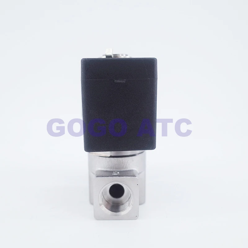 GOGO 0-40bar/20bar/15bar/10bar/7bar 2 way SS304 solenoid valve DC24V 1/4