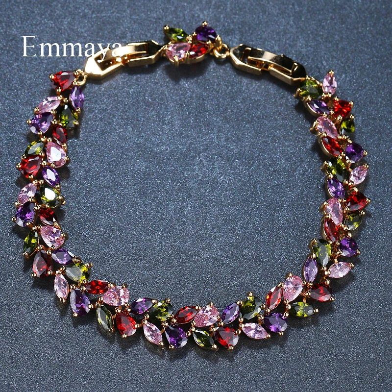 Emmaya Bridal Bangles Classical Charm Shinny AAA CZ Bracelet Multicolor New Design Jewelry for Women Party