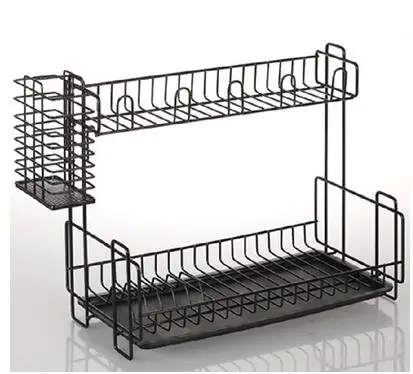 

Kitchen shelf rack. The double drop out put dishes. Tableware chopsticks rack to dry.