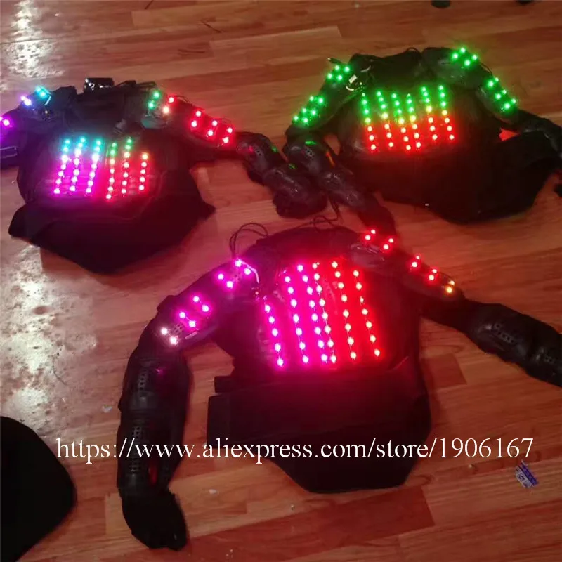 Hot sale LED luminous armor light Up Jacket glowing costumes for dancing performance clothes dj stage dance wear