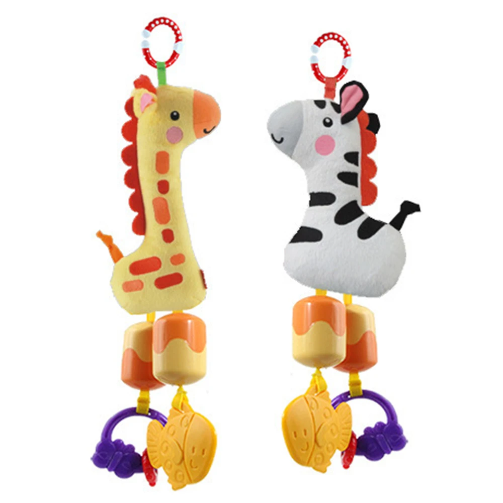 Cute Kawaii Giraffe Wapiti Zebra Doll Pram Decor Windbell Tooth Gum Juguetes Intelligence Development Toys for Baby 0-12 Months