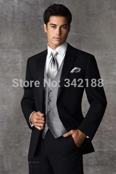 

Custom Design Groom Tuxedos Groomsmen 2 Buttons Men Wedding Suits(Jacket+Pants+Tie+Waistcoat) wedding men clothes