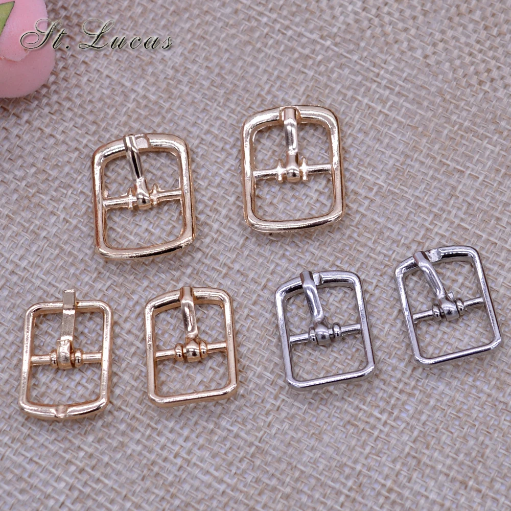 New arrived 20pcs/lot 12mm 10mm silver gold small Square alloy metal shoes bags Belt Buckles DIY Accessory Sewing scrapbooking