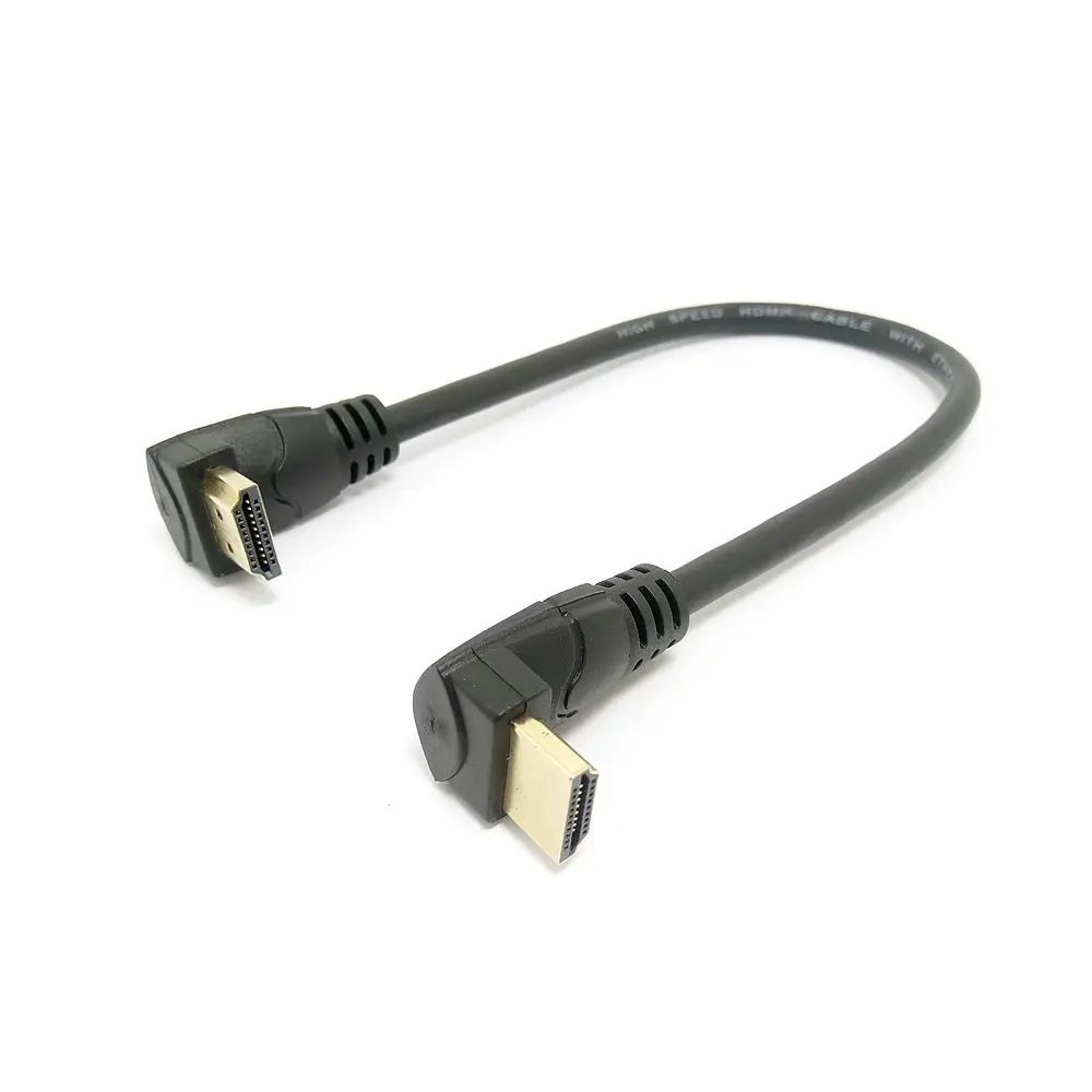 HDMI 2.0 4K 3D Dual 90 Degree Up Angled HDMI Male to Down Angled HDMI Male HDTV Cable 30cm/60cm/180cm for DVD PS3 PC