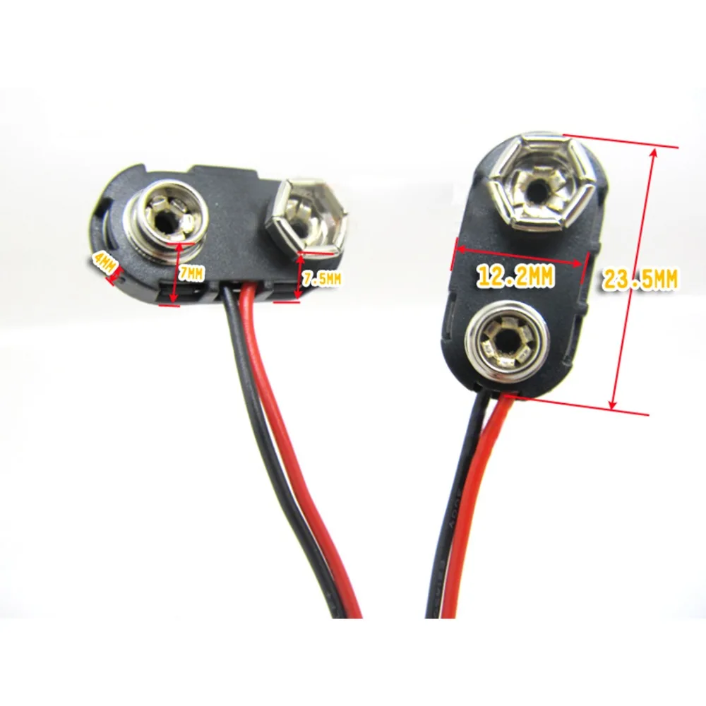 10pcs 9V battery base tools battery socket tool 150mm wire cable high quality platic accessories