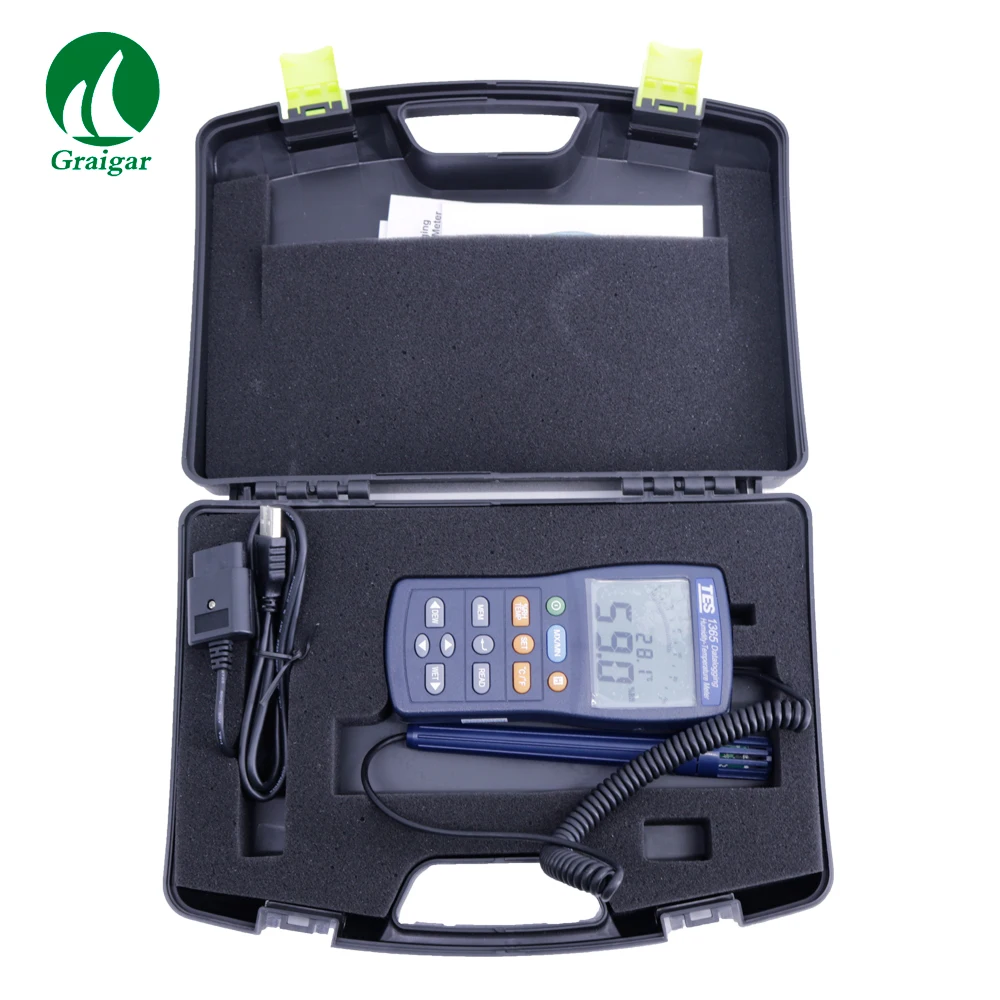 ความแม่นยำสูงดิจิตอลข้อมูลอุณหภูมิความชื้น TES-1365 อุณหภูมิช่วง - 20C ~ 60C ความชื้น 1% RH ~ 99% RH