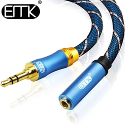 EMK 3.5mm Jack kabel rozszerzenie Audio 3.5 męski do żeńskiego przewód AUX Audio do słuchawek samochodowych MP3/4 Aux