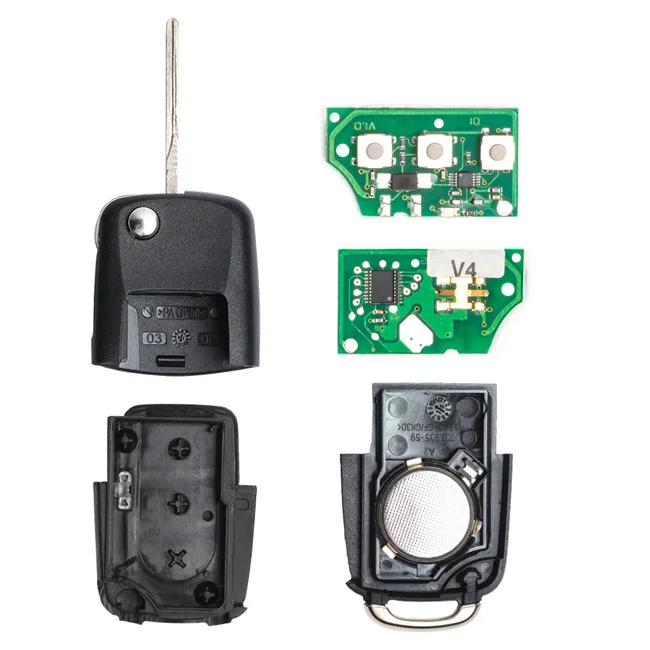 KEYECU Flip Remote Key 3 Taste 434 MHz ID48 Chip 1K 0 959 753 G für VW Caddy Eos Golf Jetta Tiguan für Seat Leon Skoda Octavia II – Detail 3