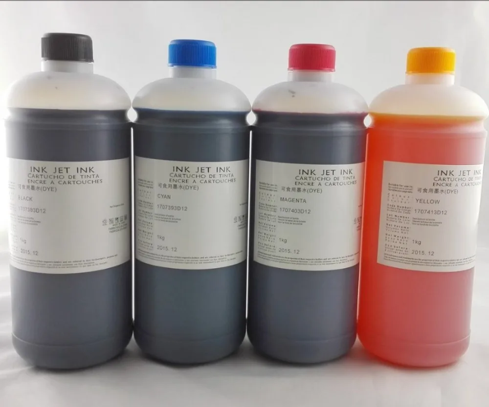 INK WAY On promotion,4*1000ML  Universal Edible Ink For Canon Desktop Inkjet Printer BK C M Y