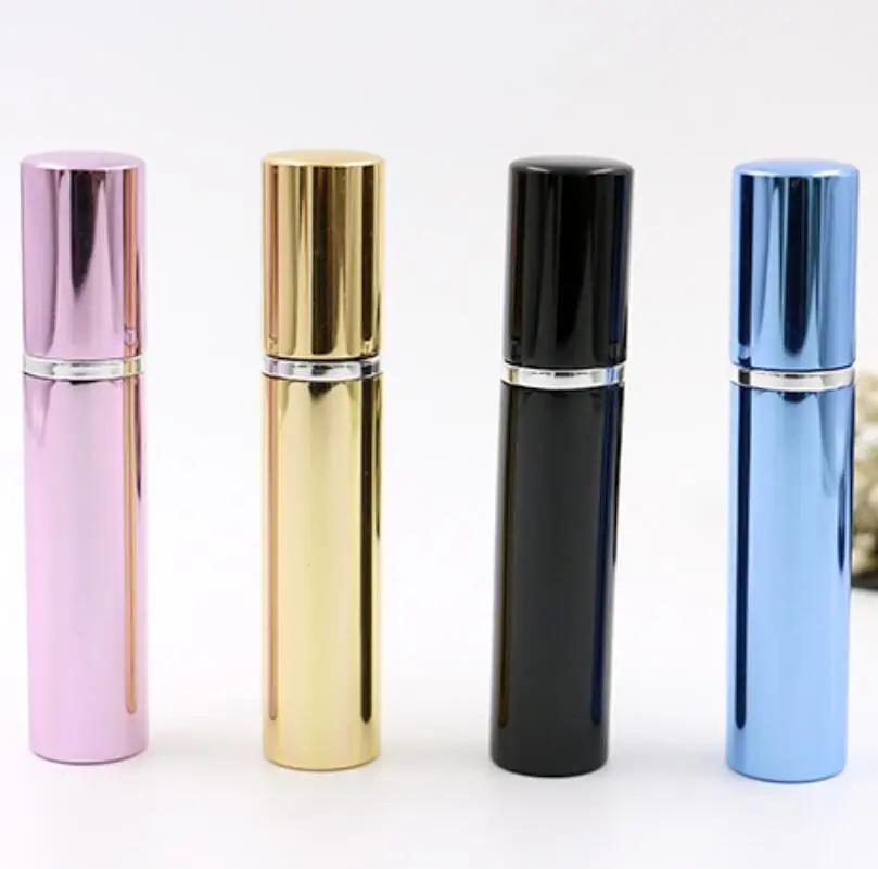 7ml perfume bottle aluminum pipe bright bottles atomizer Spray Travel glass Refillable bottle LX4285