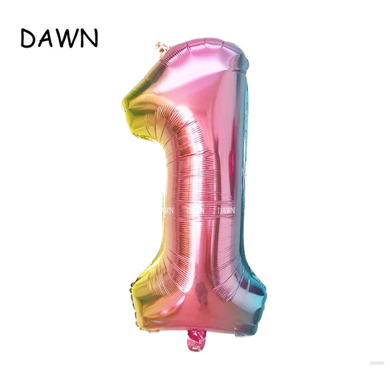32inch Rainbow Number Balloons Gradient color Birthday Wedding Party Decoration Digital Balloon Number Air Ballon Globos