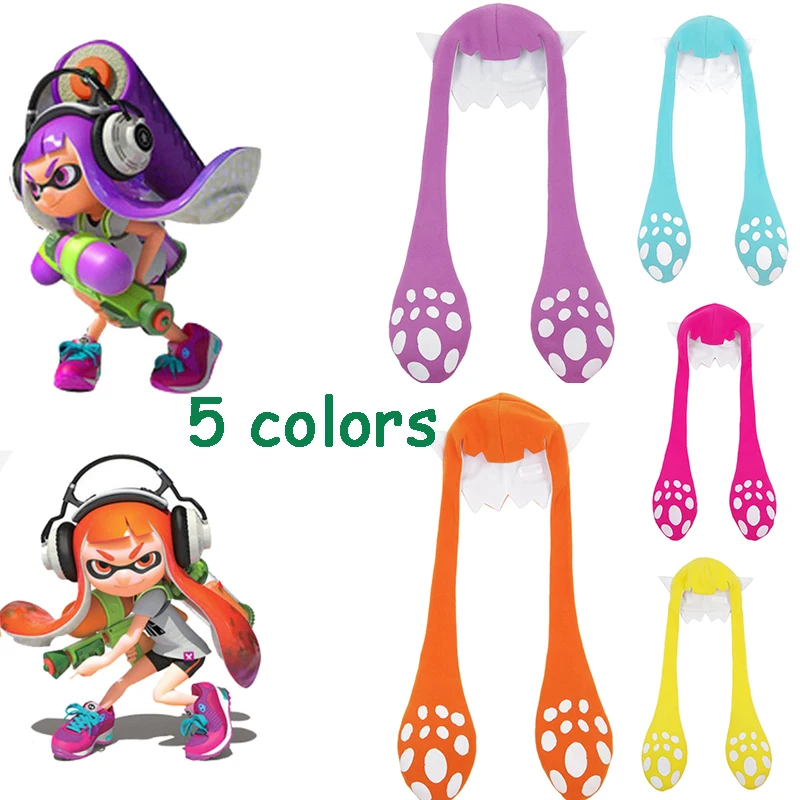 Головной убор для косплея с 2 мерцающими кальмарами, Балаклава для вечеринки, смешная карнива, костюмы на Хэллоуин, аксессуары, подарок для взрослых и детей, 5 цветов