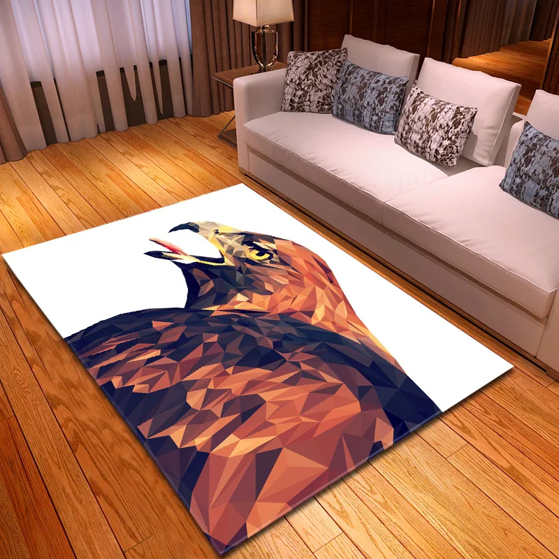 Soft Flannel 3D Printed Area Rugs, Anti-Slip Large Rug, Carpet for Living Room Decor, Animal Pattern