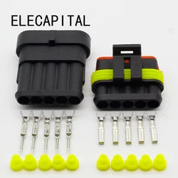 5 Sets NEW Car Part 5 Pin Way Sealed Waterproof Electrical Wire Auto Connector Plug Set Free Shipping