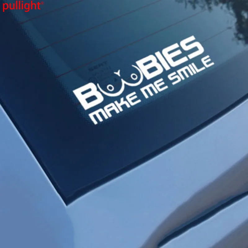 

Забавные виниловые наклейки на автомобиль BOOBIES MAKE ME SMILE