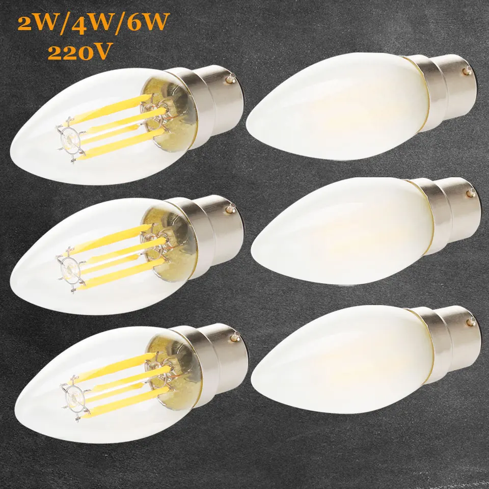 Retro Vintage Edison Bulb Chandelier Pendant Lights 220V Filament B22 Bayonet Lamp Incandescent Bulbs Antique Tungsten Lamps