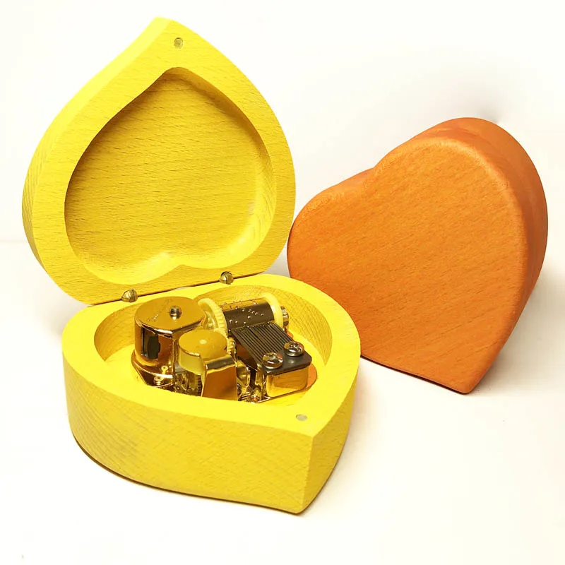 Handmade Music Box with Custom Engraved, Handmade Heart Music Box, Personalized Gift, Free Shipping