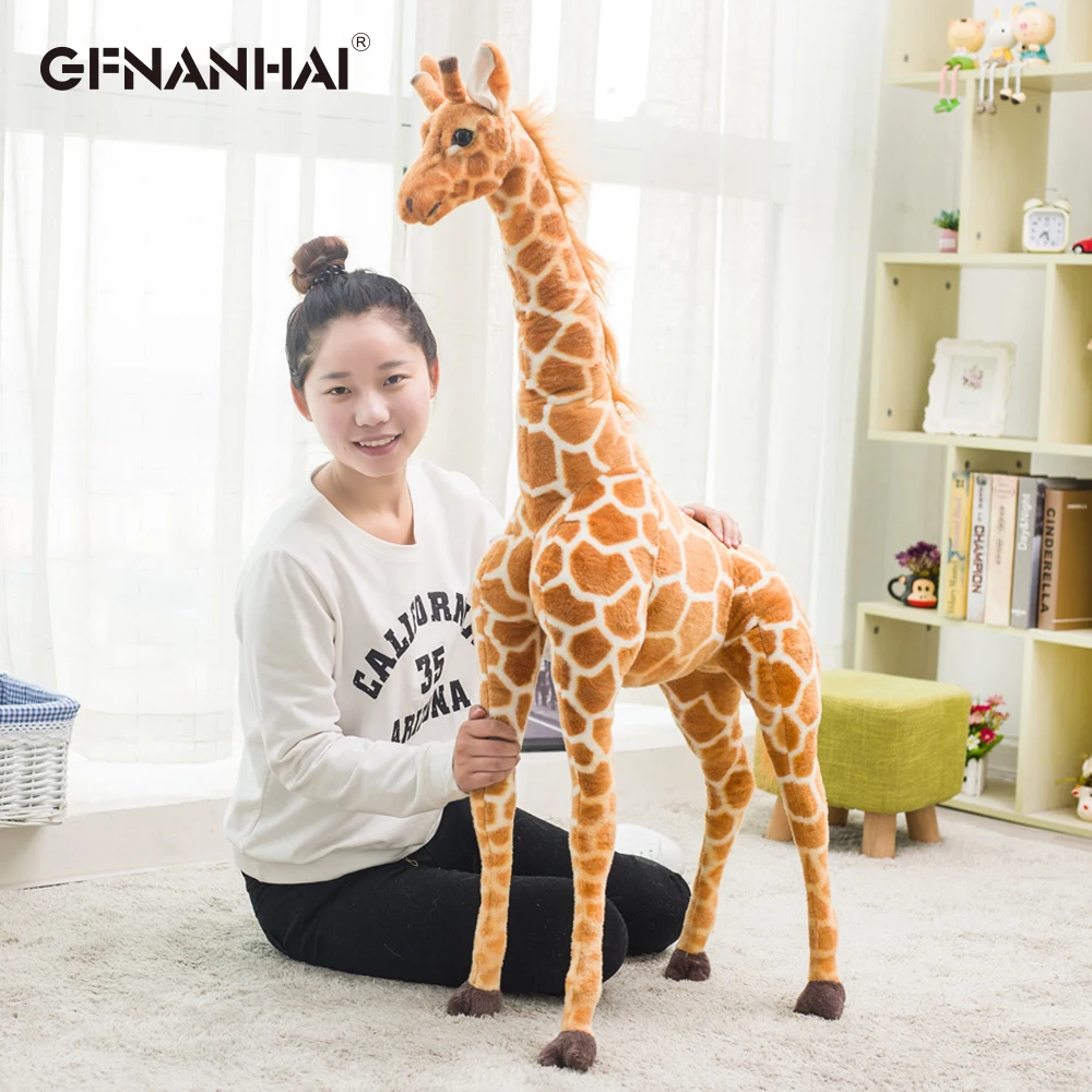 Brinquedo de pelúcia tamanho gigante, brinquedo de pelúcia de girafa, tamanho grande 100/120cm para crianças, em casa, 1 peça presente de aniversário da decoração