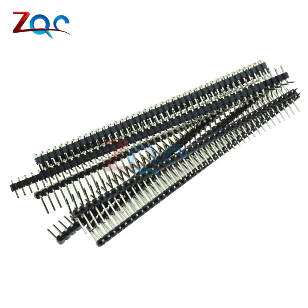 10PCS Pitch 2.54mm 40 Pin Single Row Right Angle Male Pin Header Strip Connector