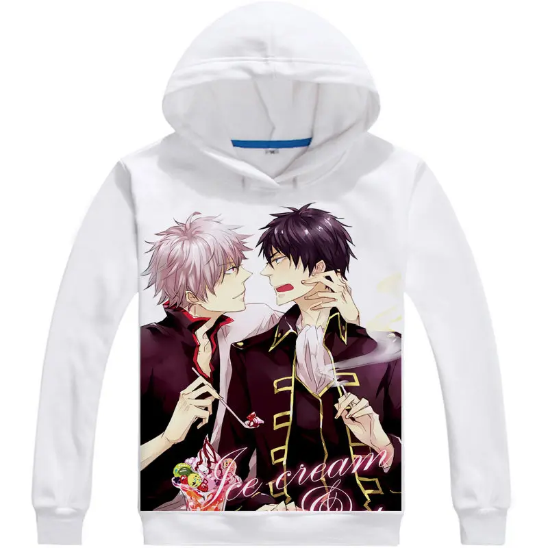 Gin Tama Silver Soul Hoodie Anime Gintama Cosplay white hoodies Cute Sweatshirts Japanese Cartoon Fans