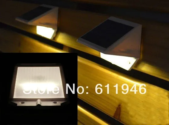 10 Cái/lốc Ngoài Trời Chạy Bằng Năng Lượng Mặt Trời 4-Đèn LED Con Đường Lên-Cầu Thang Treo Tường Sân Vườn Sân Đèn