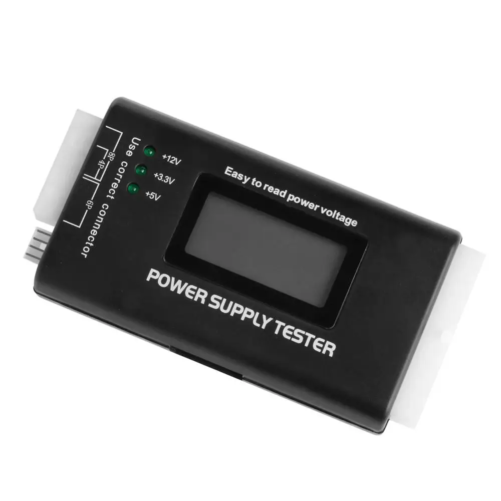 High Quality Digital LCD Power Supply Tester Multifunction Computer 20 24 Pin Sata LCD PSU HD ATX BTX Voltage Test Source