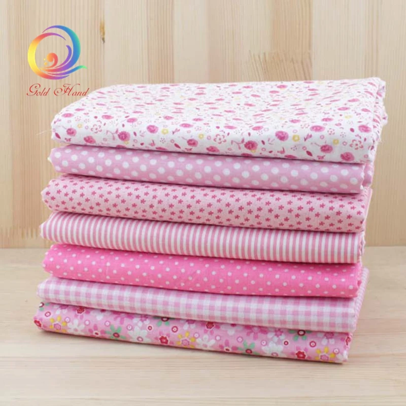 7pcs Pink Thin Cotton Fabric Patchwork For Patchwork Cloth,DIY Sewing Quilting Fat Quarters Material For Baby&Child 50cm*50cm