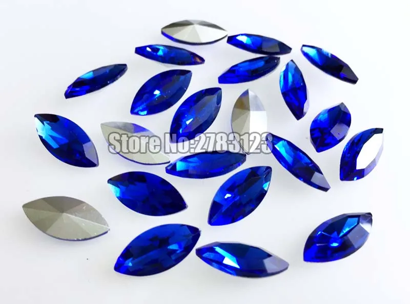 Horse eye shape Glass Crystal Royalblue color pointback loose rhinestones, nail art/phone diy/Clothing accessories SWMP011
