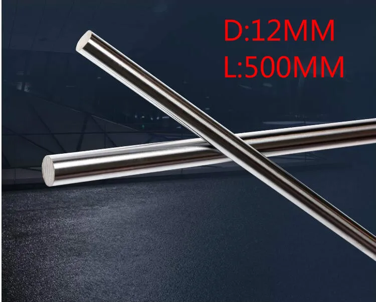 

2 pcs/lot 12mm linear shaft 500mm chrome plated linear motion guide rail round rod shaft for cnc parts 3d printer parts