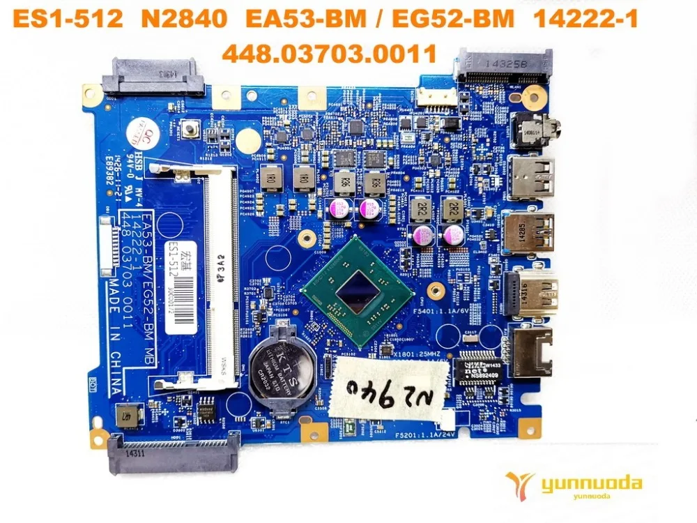 original for ACER ES1-512  laptop motherboard ES1-512  N2840 14222-1  448.03703.0011 tested good free shipping