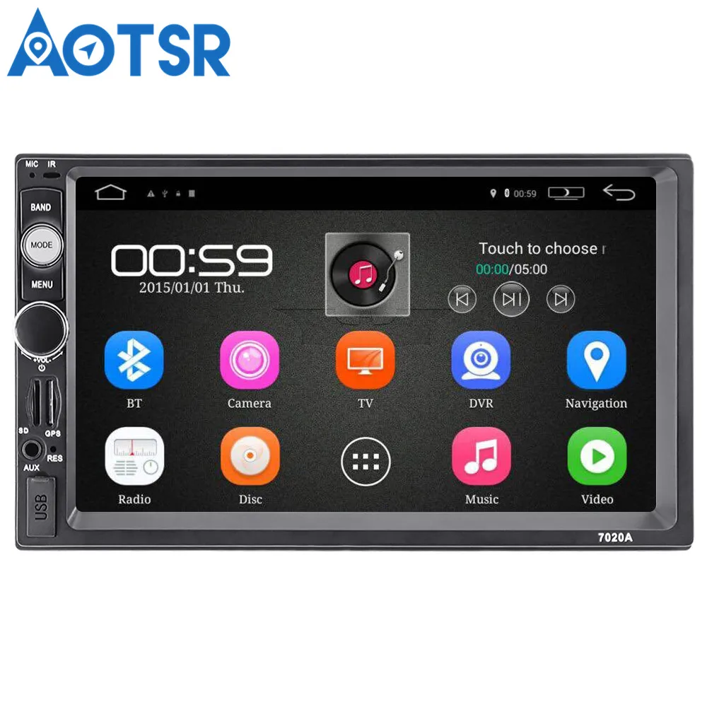 Aotsr 2 din android 7 "quad core universal carro gps dsp rádio player tela ips navegação multimídia bluetooth estéreo wifi