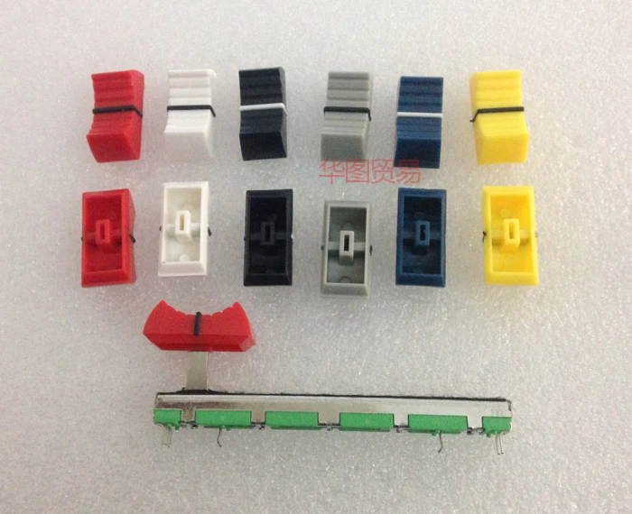 12 шт., скользящий потенциометр, задняя крышка/отверстие 4 мм, цвет/длина 24 мм, высота 10 мм, Длина 11 мм, квадратные ручки, крышка s, выключатель, задняя крышка