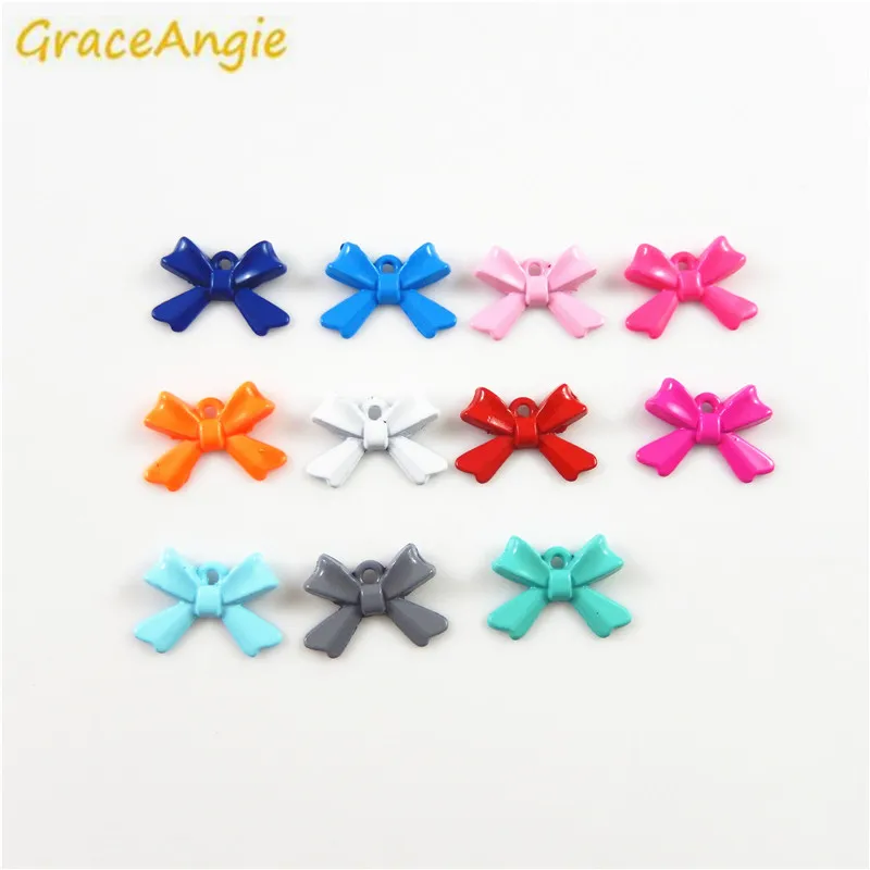 GraceAngie 30PCS Necklace Pendant Charms Zinc Alloy Tie Shape Bracelet Handmade Colorful Jewelry Findings DIY Anklet Crafts Gift