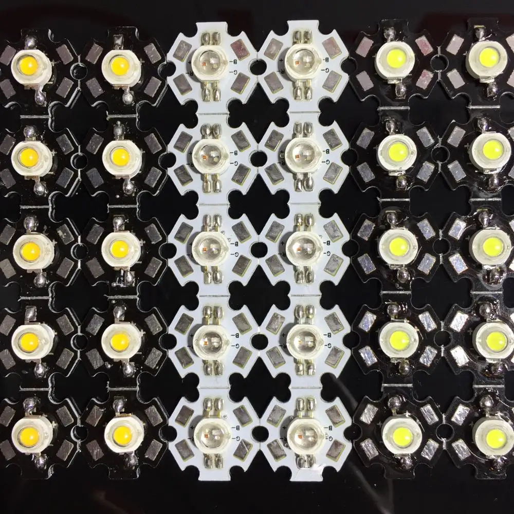 Diodo led de alta potencia de 100 piezas, 1W, 3W, blanco frío y cálido, RGB, UV, rojo profundo, 660nm, verde, Azul Real, 450nm, 660nm, LED rosa con