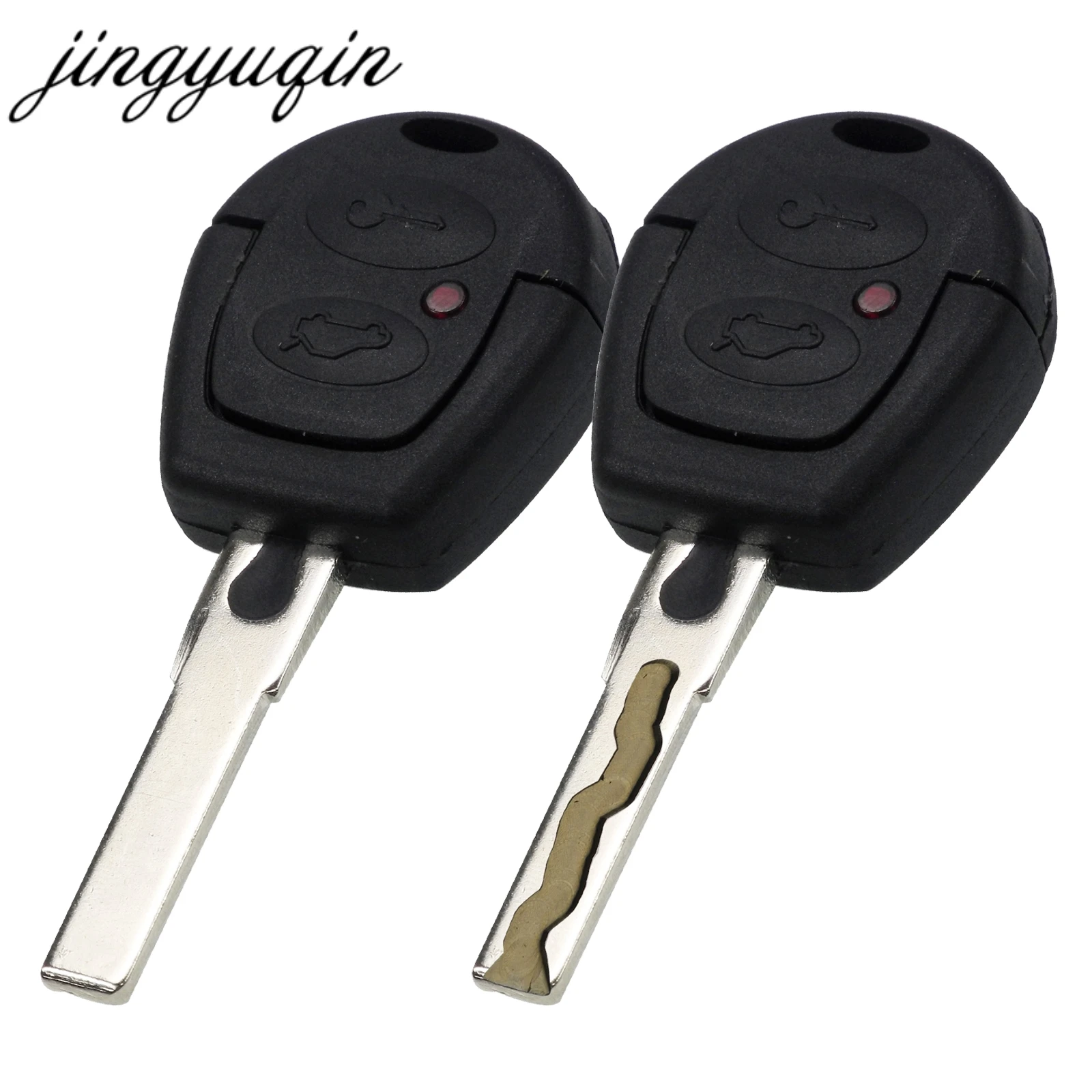 jingyuqin Remote Car Key Shell Case For VW Polo Golf Jetta Sharan Seat Leon SKODA FABIA OCTAVIA 2 Button Cut Blade Optional