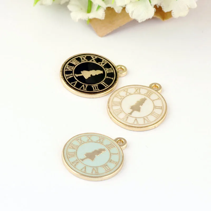 10pcs/lot 20*23mm Alice Girl Clock Accessories Watch Charms DIY Jewelry Necklace